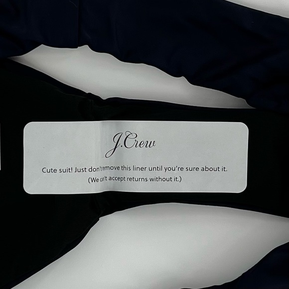 J. Crew Women's Cheeky Bikini Swim Bottom Size M Blue Curved Waist Mid Rise UPF - Picture 3 of 8